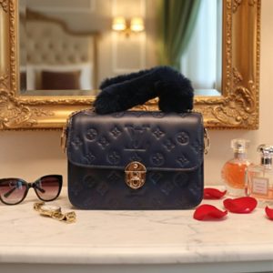 Luxury Designer Ladies Handbag – Elegant Navy Blue Leather Purse | Stylish Shoulder & Hand Carry Bag for Women | Fashionable Party & Daily Wear