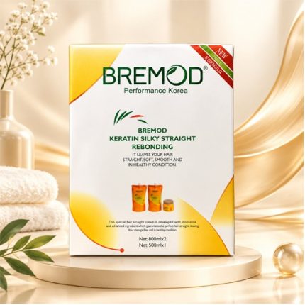 Bremod Keratin Silky Straight Rebonding Kit 3 Step – Hair Straightening & Smoothing Treatment